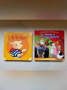 📚 Lot of 2 French Children’s Board Books – S’il te plaît & La ferme à Mathurin
